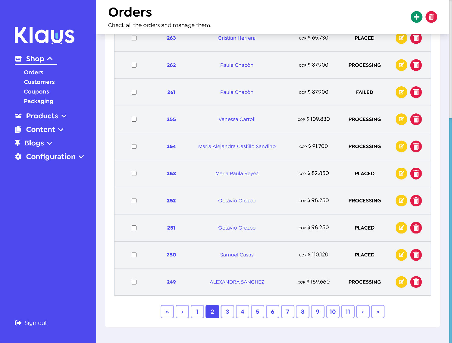 Klaus Market Dashboard